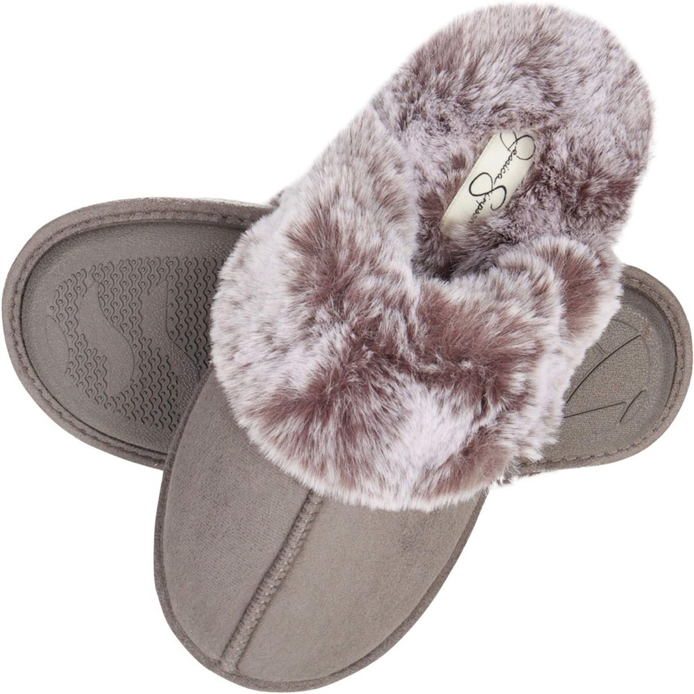 Jessica Simpson Memory foam faux fur slippers